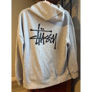 Stussy Grey Sweatshirt Hoodie Mens XL